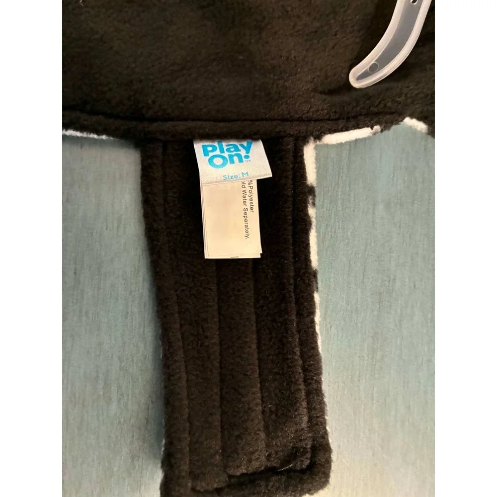 Play On! Dog Fleece Vest Pet Size M Black White Houndstooth NEW Woof Wear